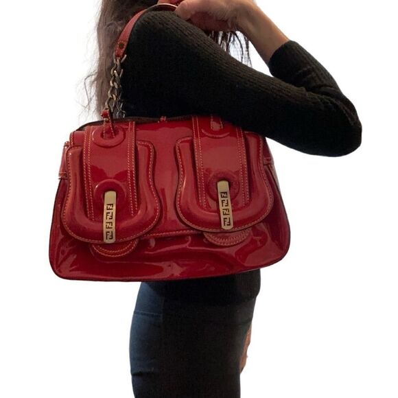 Fendi red patent leather tote - Picture 1 of 14